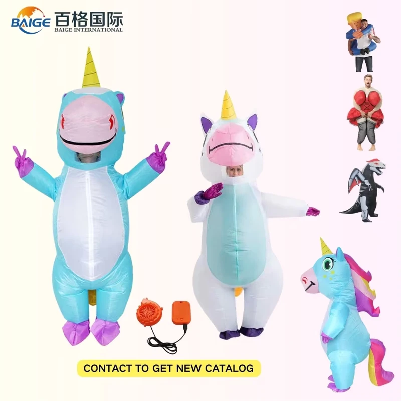 Inflatable Costume Unicorn Full Body Unicorn Air Blow up Deluxe Halloween Costume Adult Size