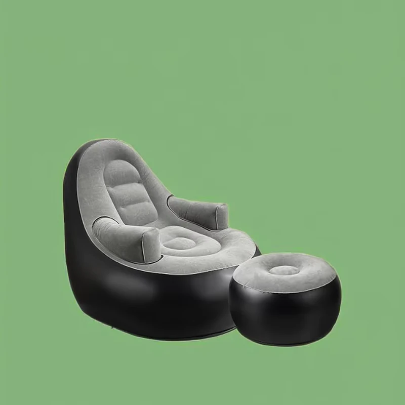Sofá Inflable con Reposabrazos y Otomana, Sillón Inflable para Camping y Pesca