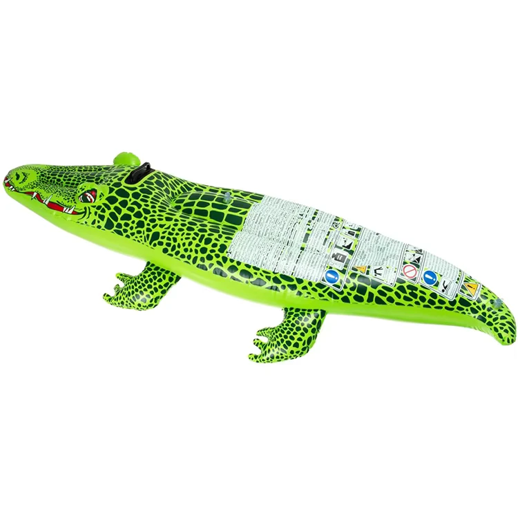 Flutuador Inflável de Crocodilo para Piscina, Brinquedo Inflável para Crianças ao Ar Livre