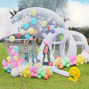 Tenda Gonfiabile a Bolle Cristalline Igloo per Bambini, Casa del Divertimento Gonfiabile Trasparente