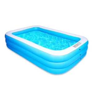 Inflatable Custom 3 Rings 3 Meters PVC Rectangular Flat Bottomed Swimming Pool Family Use Pattern Color Household Outdoor Pool