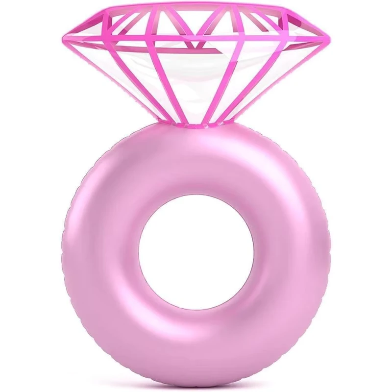 Flutuador de Piscina em Forma de Anel de Diamante Inflável, Anel de Natação em PVC, Flutuador de Festa