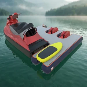 Inflatable Dock Deck Floating Platform for SUPs and Jet Ski Water Amusement Facility for Boating