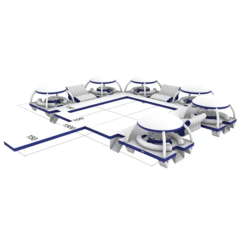 Inflatable Dock Deck Inflatable Floating Platform PVC Floating Cabana Sofa Water Lounge Raft Inflatable Floating Island