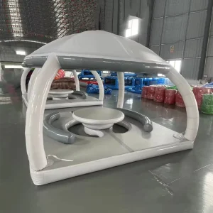 Inflatable Dock Floating Platform Water Entertainment Raft Sunshade Leisure Aqua Cabanas Dock Inflatable Floating Island Tent