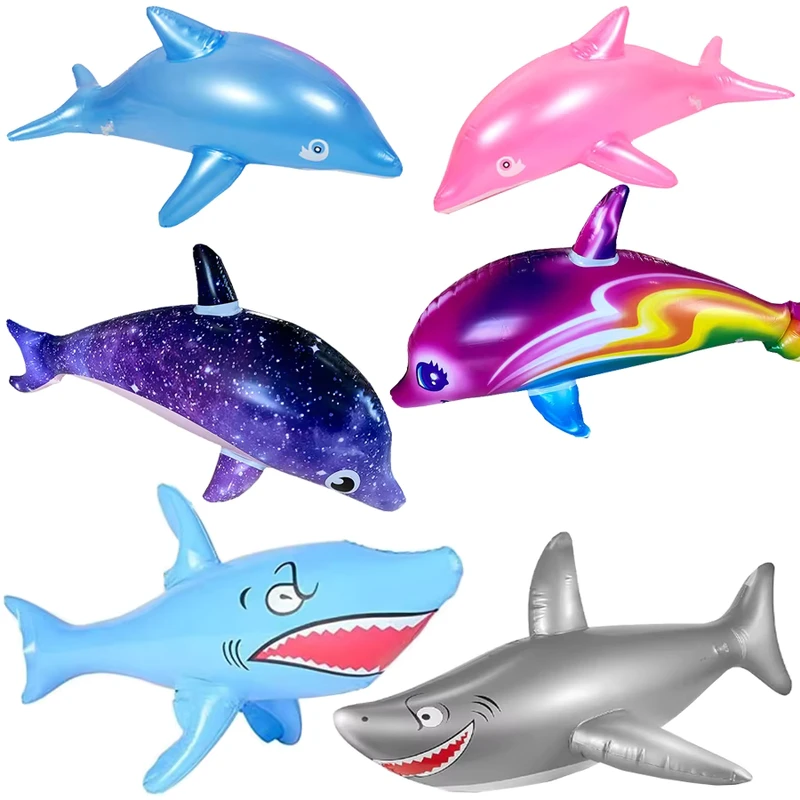 Aufblasbare Delfinspielzeuge für Kinder Pool Strandsets individuell aufgeblasene Walhai Fischballon Partyzubehör