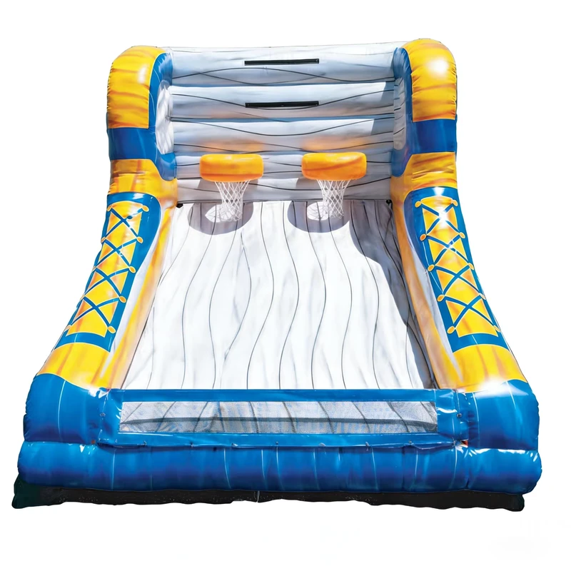 Aufblasbares Doppel-Basketballkorbspiel, umweltfreundliches, kommerzielles PVC, Outdoor-Karneval, Party, Teambuilding, individuelles Logo