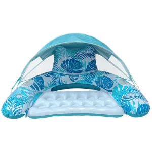 Inflatable Double Floating Bed Sunbathing Tanning Sliding Water Channel Sunshade Seat Adult Lounge Chair
