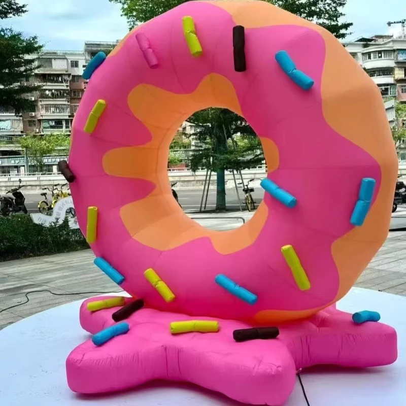 Aufblasbarer Donut-förmiger Ballon für Strandpartys, riesiges aufblasbares Eiscreme-Hamburger-Modell für Werbung