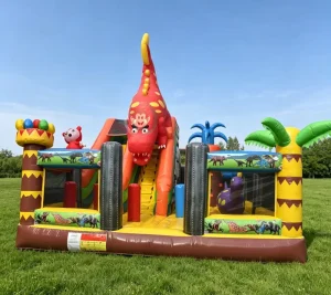 Inflatable Dragon Castle Dinosaur Jumping Castle for Kids with Water Park