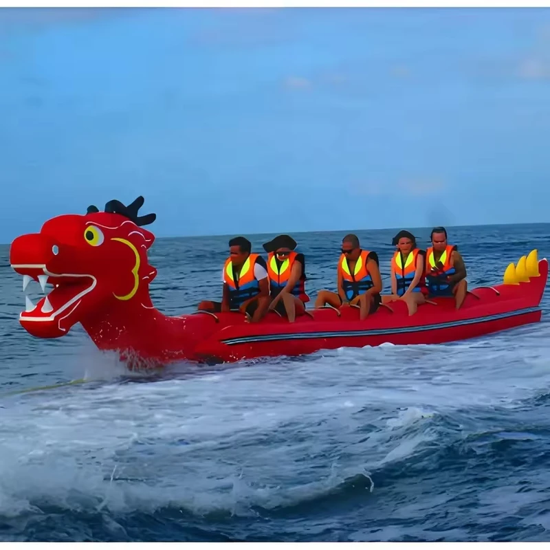 Aufblasbares Drachenboot, Schleppboot, Bananenbootfahrt, chinesisches aufblasbares Drachenboot für Wassersport im Sommer