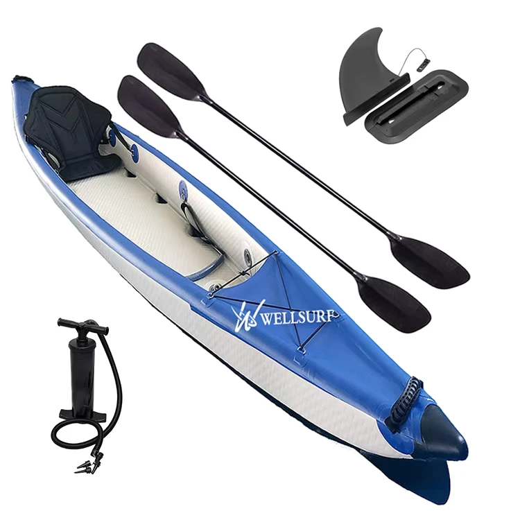 Opblaasbare Drop Stitch Kajak Peddelboot, Draagbare en Vouwbare Kajak