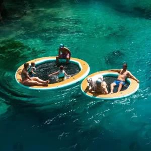 Hammock Inflável Drop Stitch com EVA Antiderrapante - Cadeira de Lazer Flutuante Luxuosa para Piscinas e Lagos