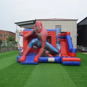 Inflatable Dry Slide for Kids Commercial Spider man Double Slide Inflatable for Children Giant Inflatable Dry Slide with Blower