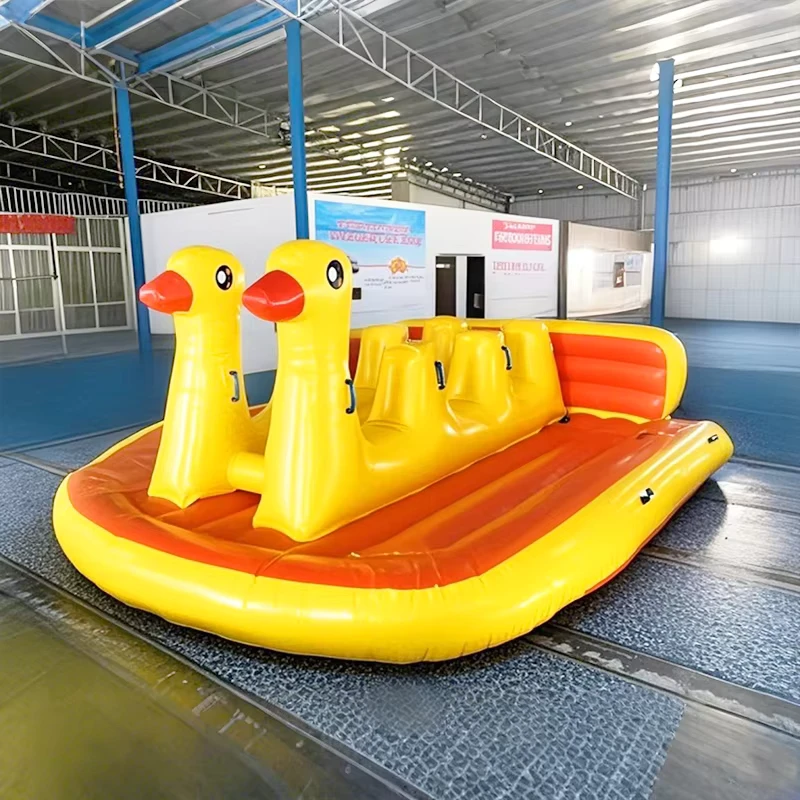 Inflatable Duck Boat Summer Fun Water Sport Games Inflatable Water Floating Towable Tube Disco Boat Banana Duck for Jet Ski