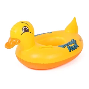 Inflatable Duck Shaped Cartoon Animal Seat Ring Swimming Floatation Ring Babies Environmental Protection PVC Portable Pool Float
