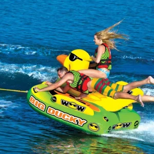 Inflatable Duck Towable Tube Adult Water Toy Surfing Circle Mesh Cover Inflatable Skiing Drag Ring