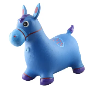 Animal inflable ecológico de PVC, caballo pintado para saltar con música, juguetes para interiores y exteriores