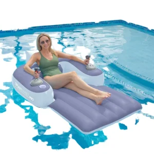Lounger Mengapung Inflatable Listrik untuk Dewasa PVC Dengan Propeller untuk Penggunaan Kolam Luar Lipat Sandaran 2024 Model