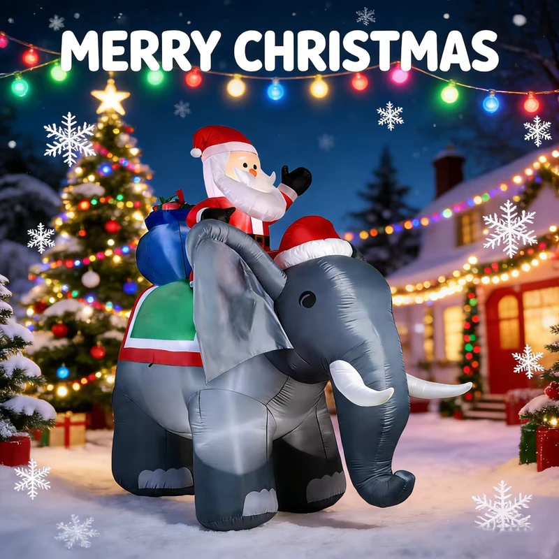 Inflatable Elephant Christmas LED Light for Yard Decoration