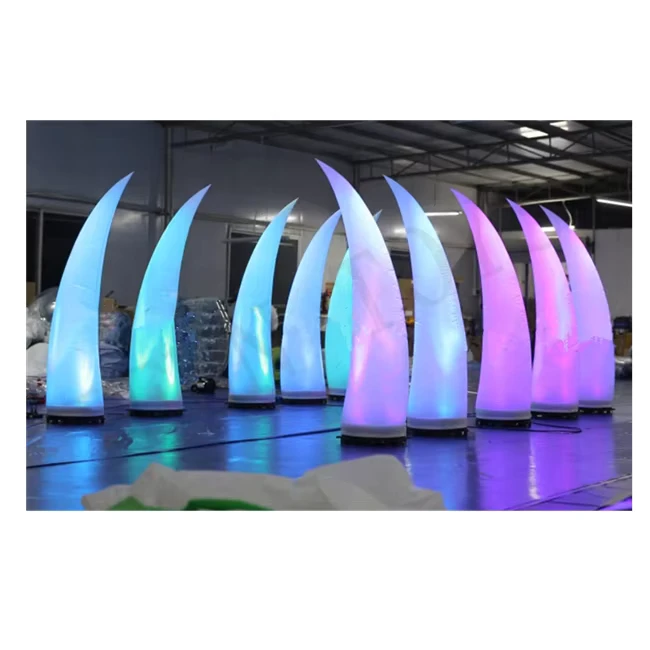 Zanna di elefante gonfiabile per decorazione di feste, decorazione luminosa gonfiabile LED, avorio gonfiabile LED