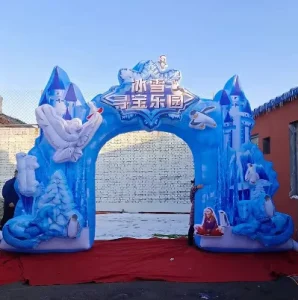 Inflatable Finish Line Starting Arch PVC Material Customized Color Easy Setup Children’s Park Activities Decoration