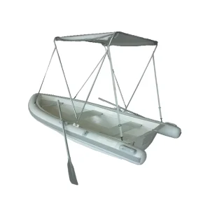 Inflatable Fishing Fiberglass Dinghy Tender Boats with Aluminum Bimini Top Canopy
