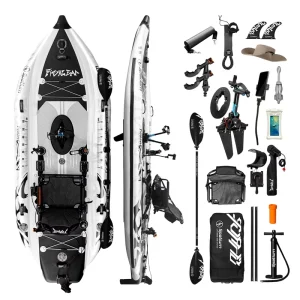 Kayak gonfiabile da pesca per 1 persona, 350m PVC, kayak gonfiabile per fiume e mare con garanzia di 1 anno