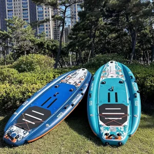 Kayak da pesca gonfiabile grande, tavola da paddle, barca per sport acquatici, molo galleggiante con accessori per la pesca