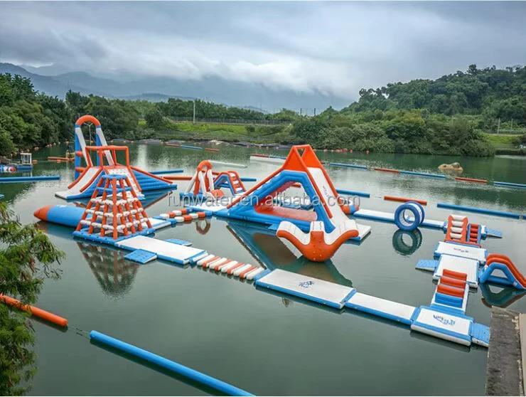 Parc aquatique gonflable flottant pour piscine, stations balnéaires commerciales, jeux aquatiques, équipement de parc aquatique gonflable