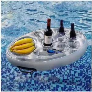 Inflatable Floating Cup & Food Tray Multi Function Drink Holder Beach & Vacation Accessory