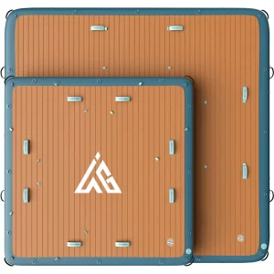 Aufblasbare Schwimmende Plattform EVA Teakdeck Pad Leiter Drop Stitch Tragbare Wasser Yacht Insel 1500 Lbs Kapazität für See