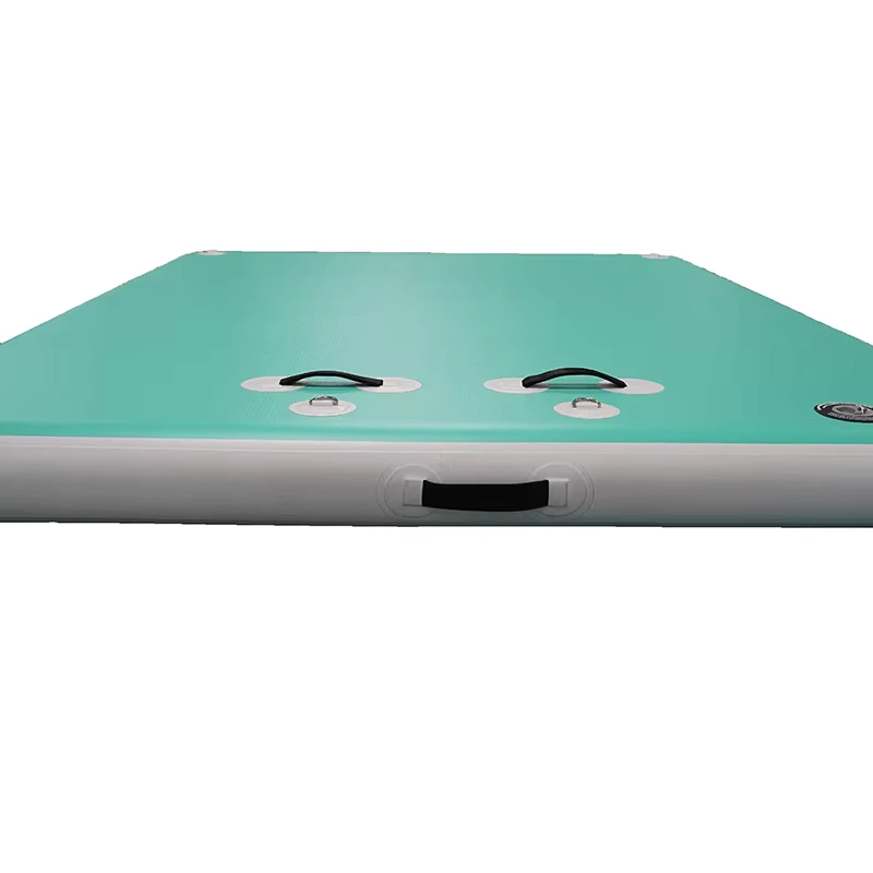 Plateforme de Dock Gonflable Flottante avec Surface Antidérapante, Échelle en Corde, PVC + Tissu Drop Stitch 180x150x15 cm pour Utilisation Familiale en Été dans la Piscine
