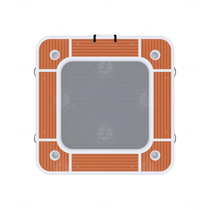 Inflatable Floating Dock Platform Pool Dock Floats Island Swim Platform Water Hammock Floating Mats Mesh River Yacht Use PVC