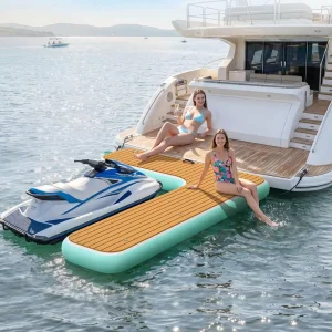 Plataforma inflable flotante, muelle de piscina inflable para yate y diversión acuática