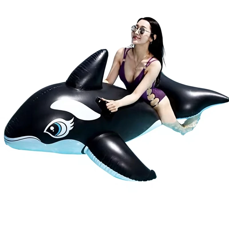 Aufblasbarer Schwimmlounger Erwachsene Walform schwerer PVC Pool Float mit schnellem Inflationsventil und auslaufsicherem Design übergroß