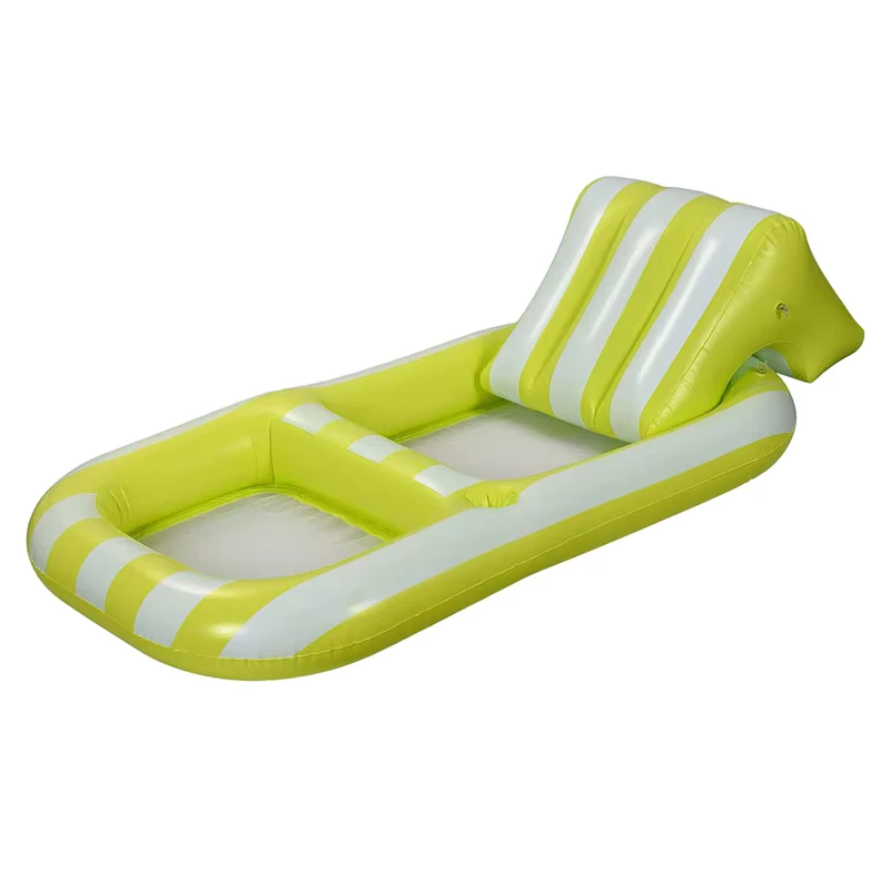 Cama Flutuante Insuflável com Rede de Água e Encosto PVC para Adultos, Portátil