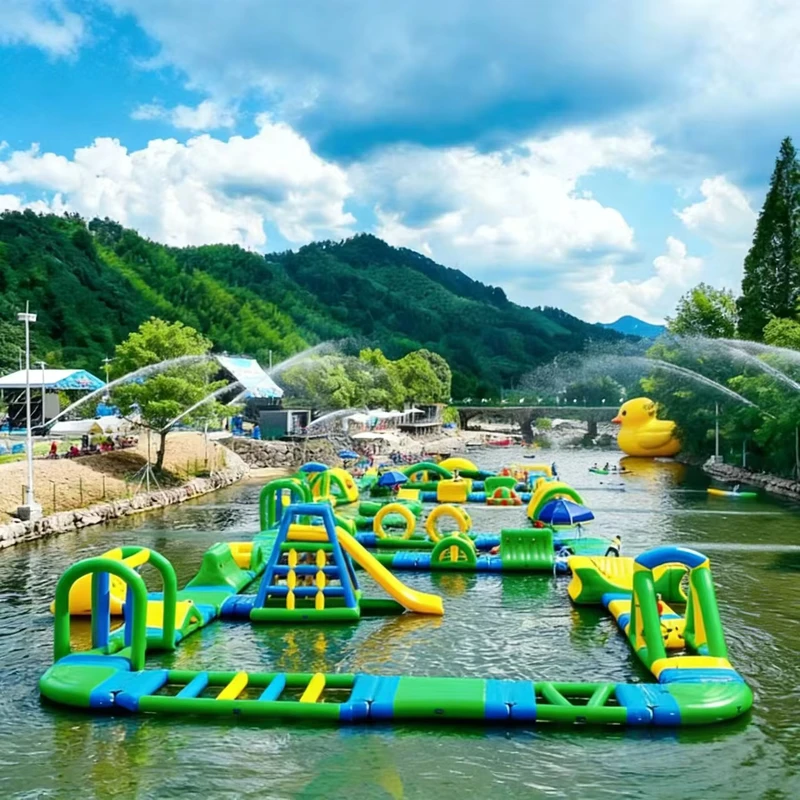 Parco Acquatico Gonfiabile Modulare, Grande Dimensione, Sistema di Gioco a Tema Acquatico, Giochi Gonfiabili