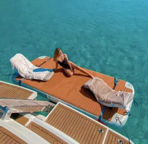 Plataforma flotante inflable para Jet Ski, muelle inflable para yates