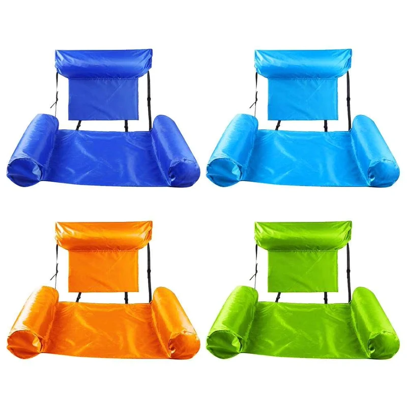 Inflatable Floating Row Swimming Pool Chair Inflatable Foldable Pool Chair Beach Water Hammock Air Bed for Adults