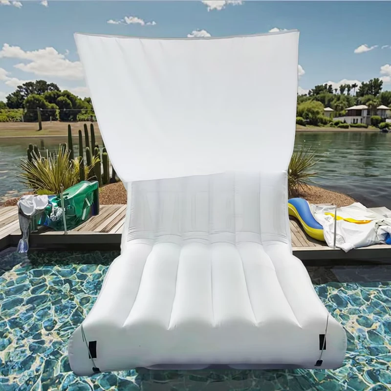 Muelle de natación inflable, plataforma flotante inflable, sofá inflable con tienda para bar de agua, yate, barco, agua del mar
