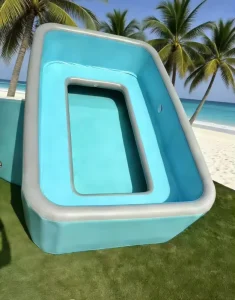 Kolam Spa Inflatable Besar dengan Kursi Terintegrasi, Bahan Drop Stitch untuk Penggunaan Luar Ruangan