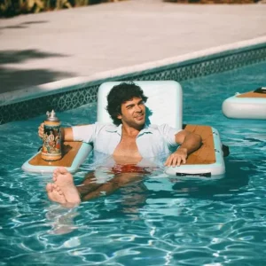 Inflatable Floating Swimming Pool Water Chair Inflatable Pool Lounger with Comfortable Sling Seat for Pool