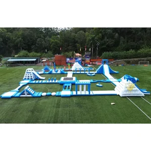 Juego de parque acuático inflable flotante, curso de obstáculos inflable, isla de aventura, equipo recreativo acuático inflable en el mar