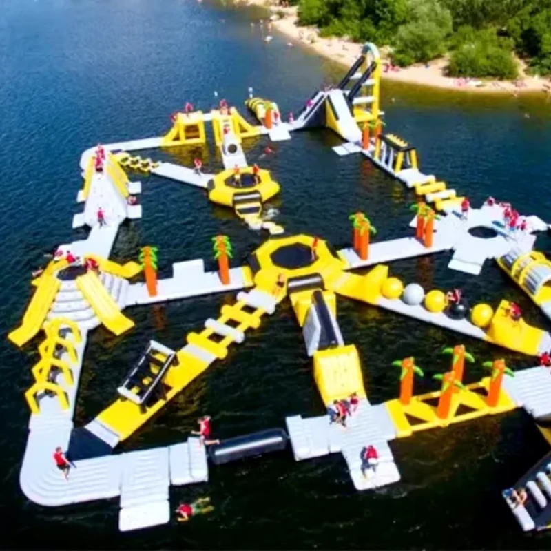 Parque acuático inflable, parque acuático inflable con obstáculos, equipo de parque de playa