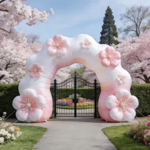 Inflatable Flower Arch Wedding Event Advertising Festival Custom Outdoor Decoration Promotion with LED Light for Night