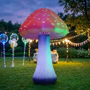 Inflatable Flower with LED Light Large Inflatable Flower Model Inflatable Mushroom Flower for Decoration