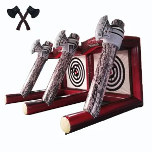 Inflatable Flying Axe Throwing Interactive Game Giant 3D Inflatable Throwing Axe Carnival Game for Sale