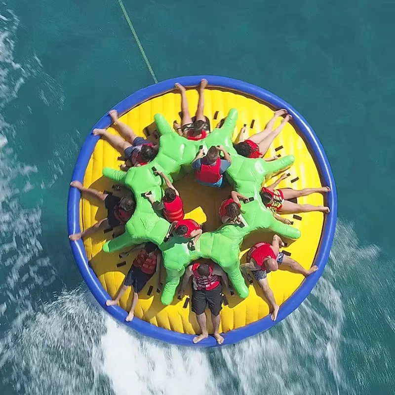 Barco disco volador inflable, equipo de juego acuático, tubo remolcable, barco de agua para actividades acuáticas