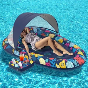 Inflatable Foldable Floating Row Swimming Pool Float Lounge Water Chair Outdoor Floating Hammock Lounger